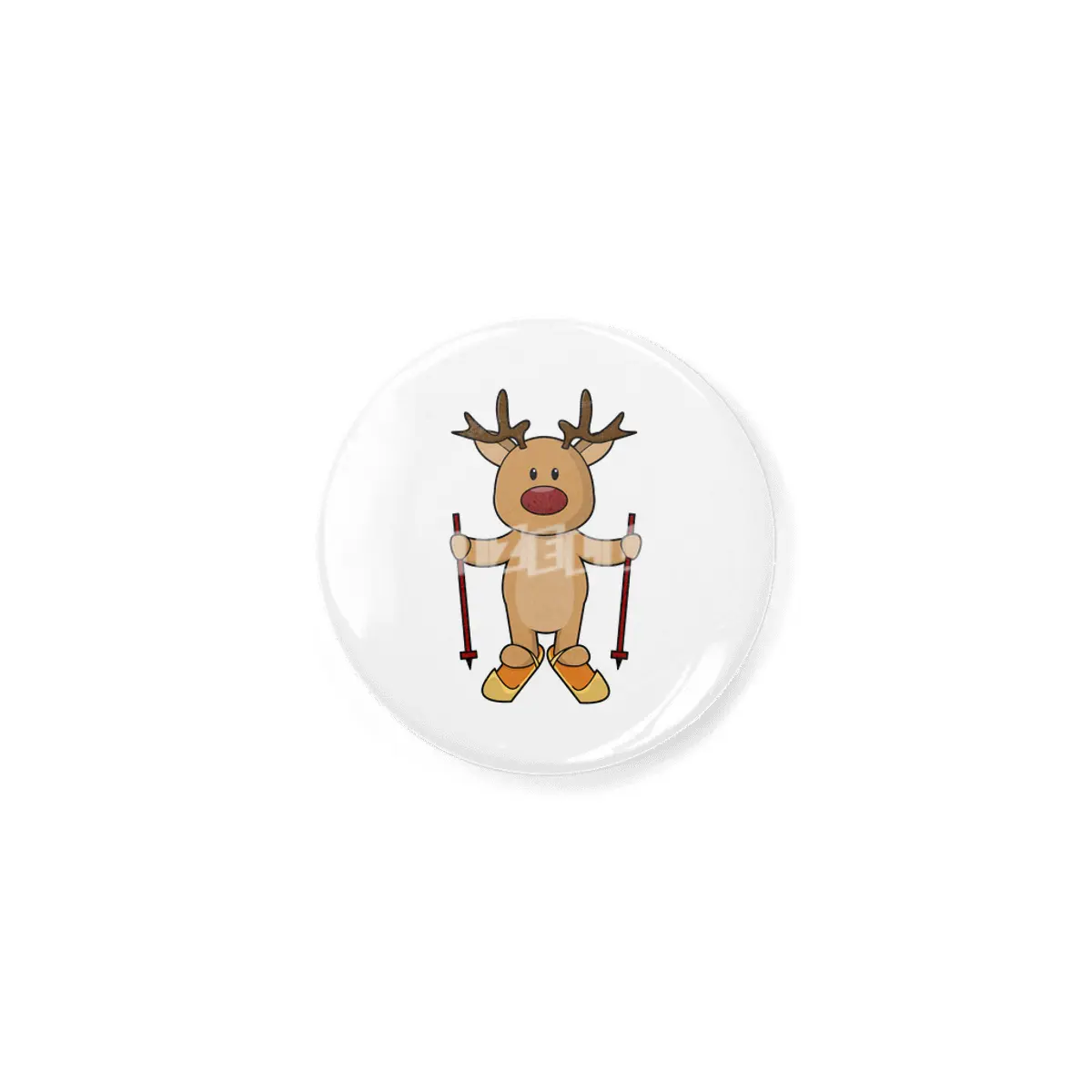 Reindeer as Skier with Skis and Ski poles Açacak