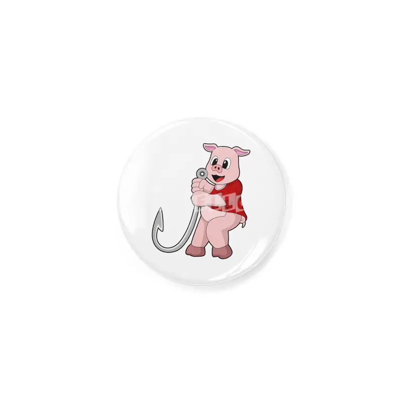 Pig at Fishing with Fish hook Açacak