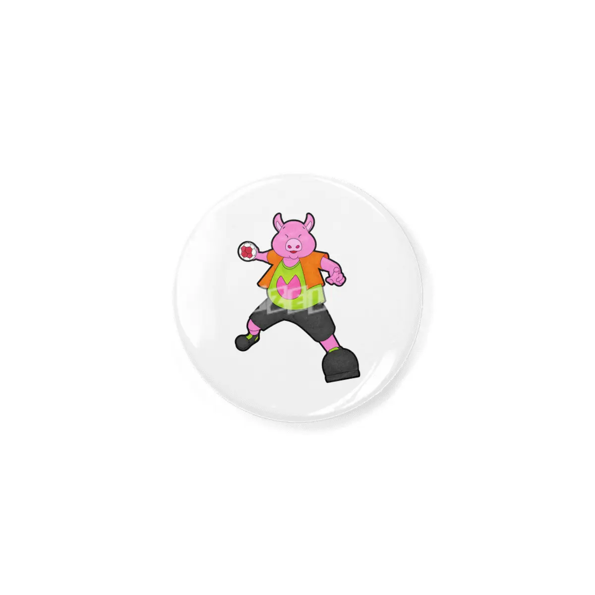Pig at Handball player with Handball Açacak
