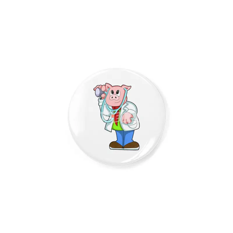 Pig as Doctor with Stethoscope Açacak