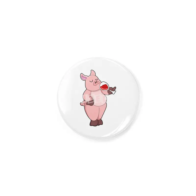 Pig with Glass of Wine Açacak