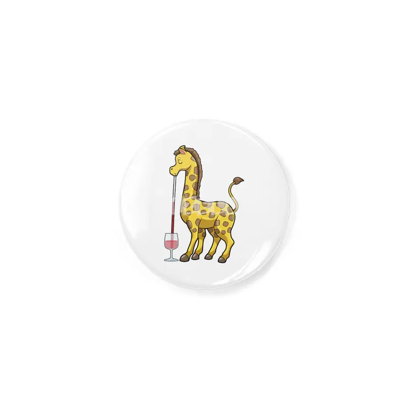 Giraffe at Party with Glass of Red wine Açacak