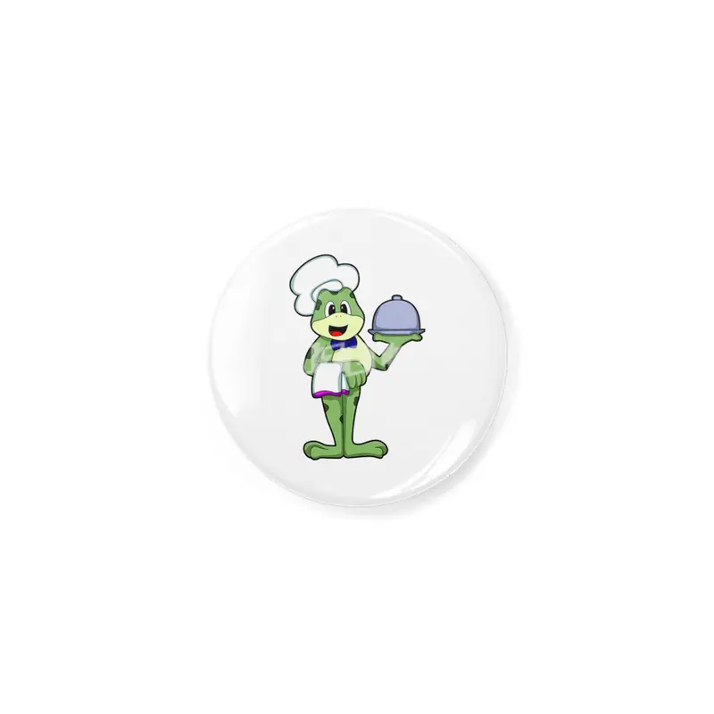 Frog as Chef with Serving plate & Chef's hat Açacak