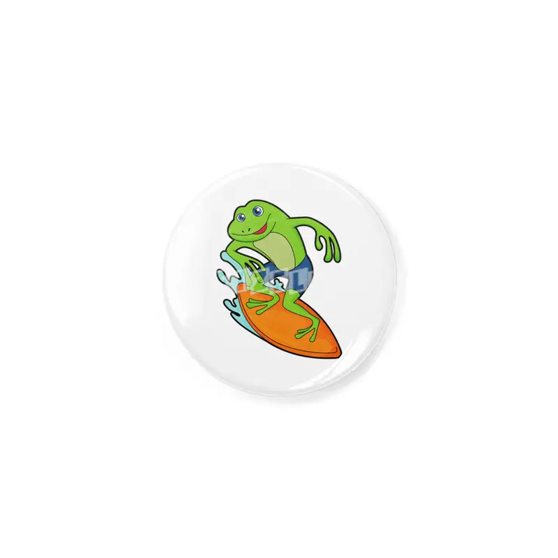 Frog as Surfer with Surfboard Açacak