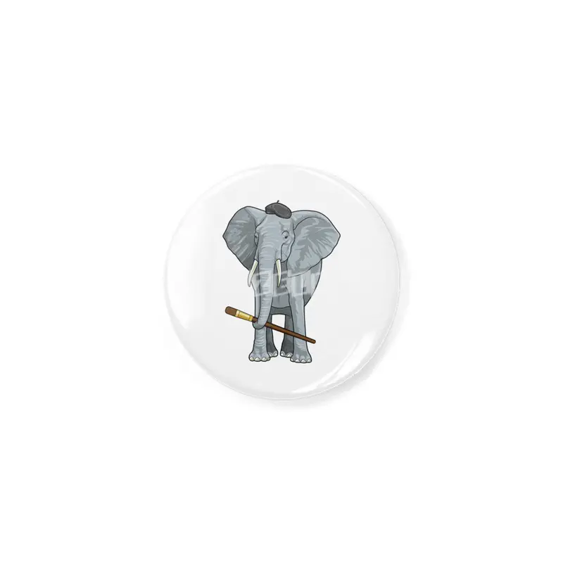 Elephant as Painter with Paint brush Açacak