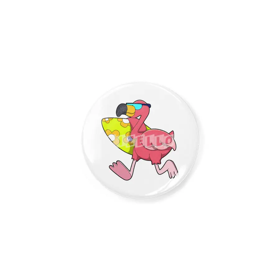 Flamingo as Surfer with Surfboard & Sunglasses Açacak