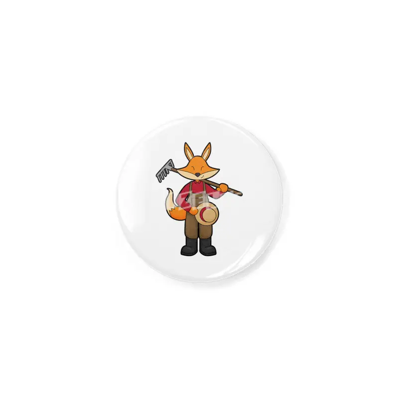 Fox as Farmer with Rake & Hat Açacak