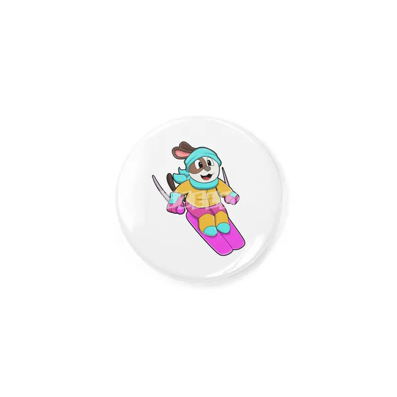 Dog as Skier with Ski & Scarf Açacak