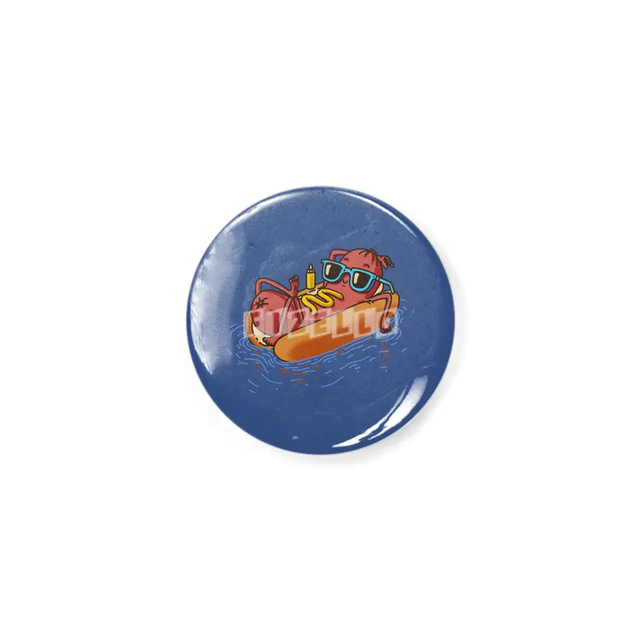 Hot Dog Summer Vacation Swimming Pool Rozet