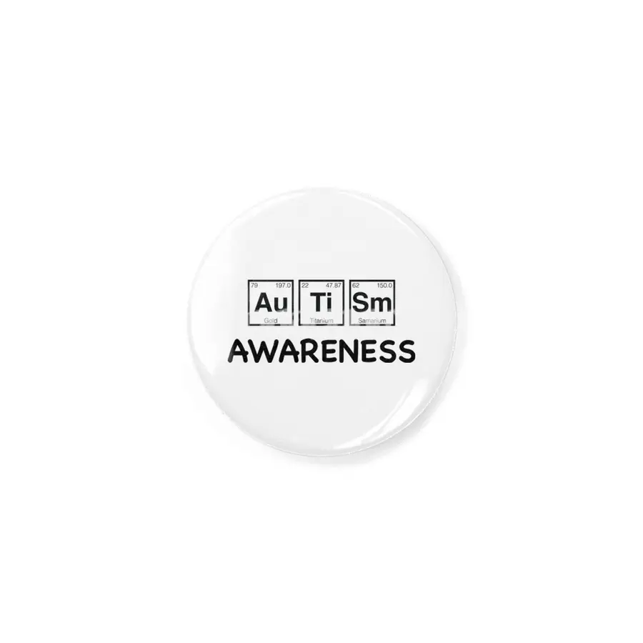 Autism Awareness Light Periodic Table Elements Theme for Teachers, Students and Parents Rozet