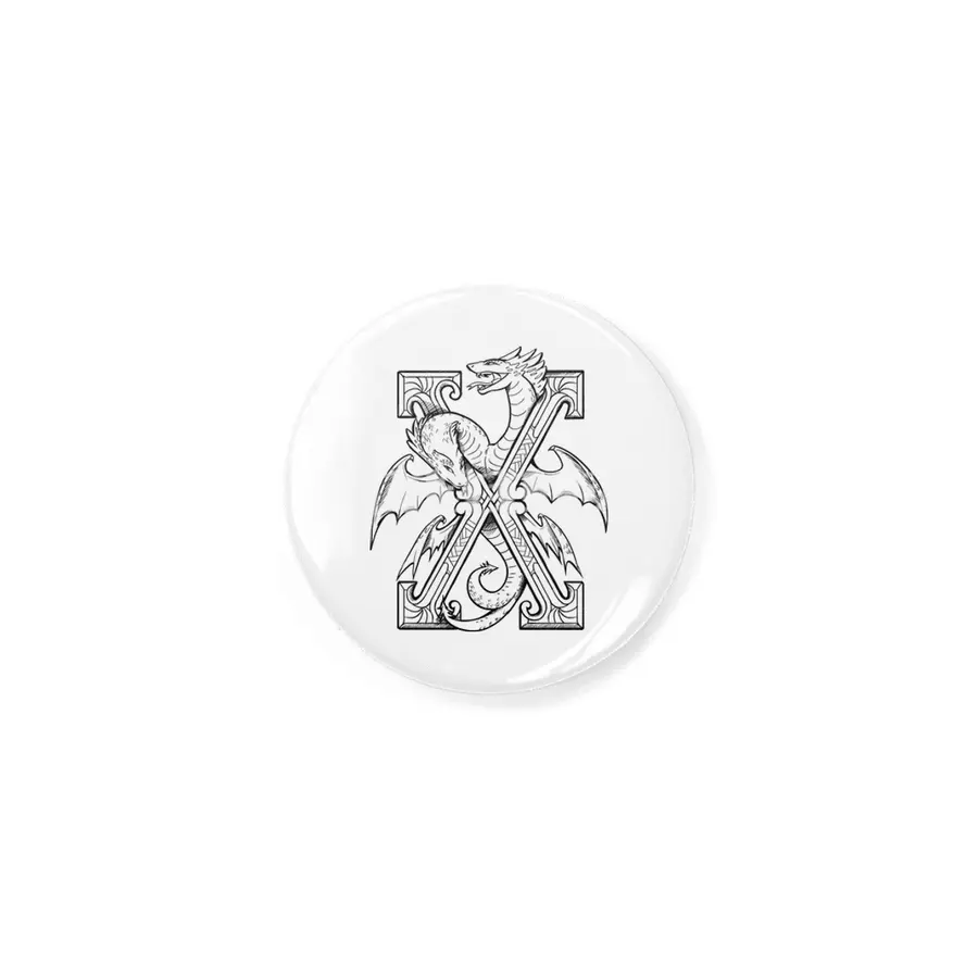 X Dragon Alphabet Rozet