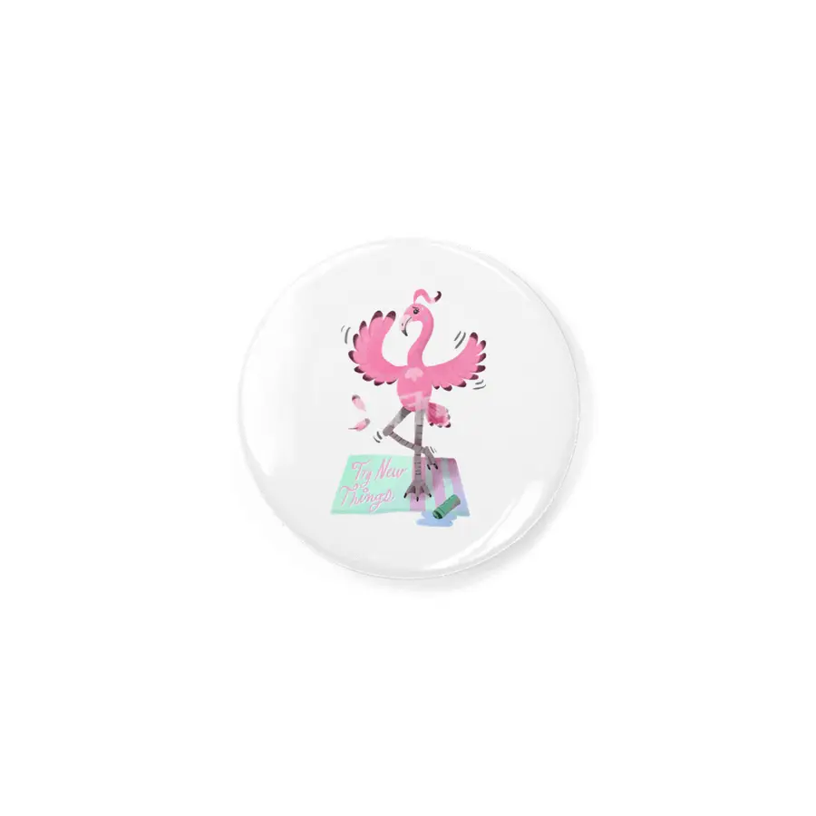 Try New Things with Yoga Flamingo in digital Rozet