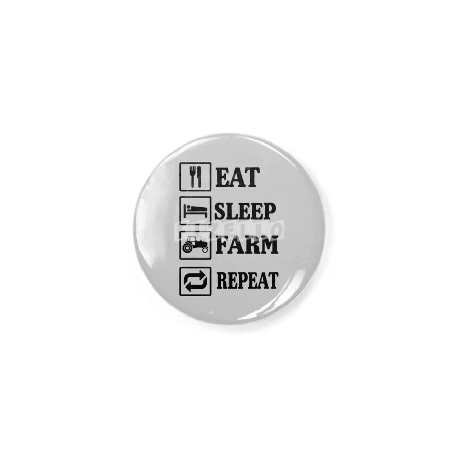 Eat Sleep Farm Repeat Logo Rozet