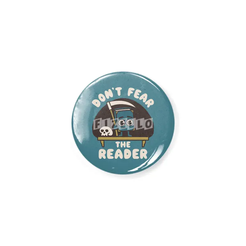 Don't Fear the Reader Kawaii Style Book Cartoon Rozet