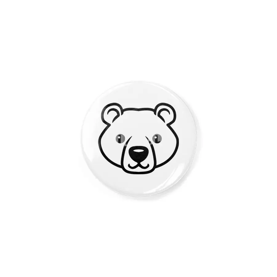 Bear Black and White Minimalist Pictogram Rozet
