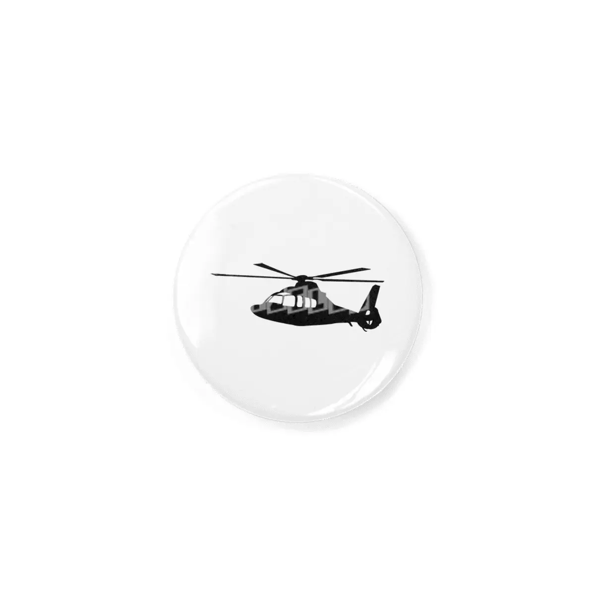 Black Helicopter Flying Silhouette Rozet