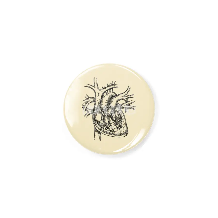 The Dissected Heart Sketch (Black) Rozet