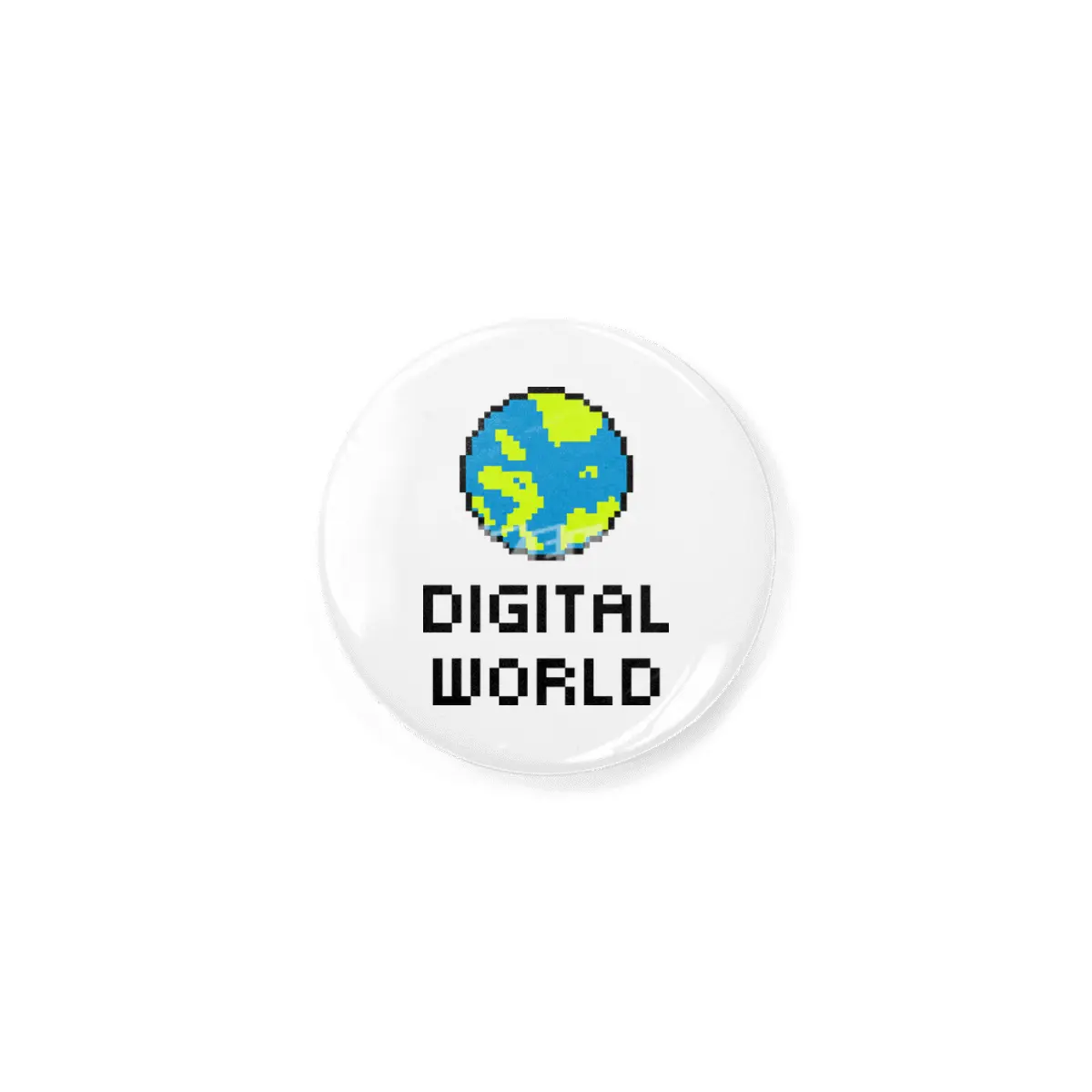 Digital World (8Bit Pixel Earth Logo) Art Rozet