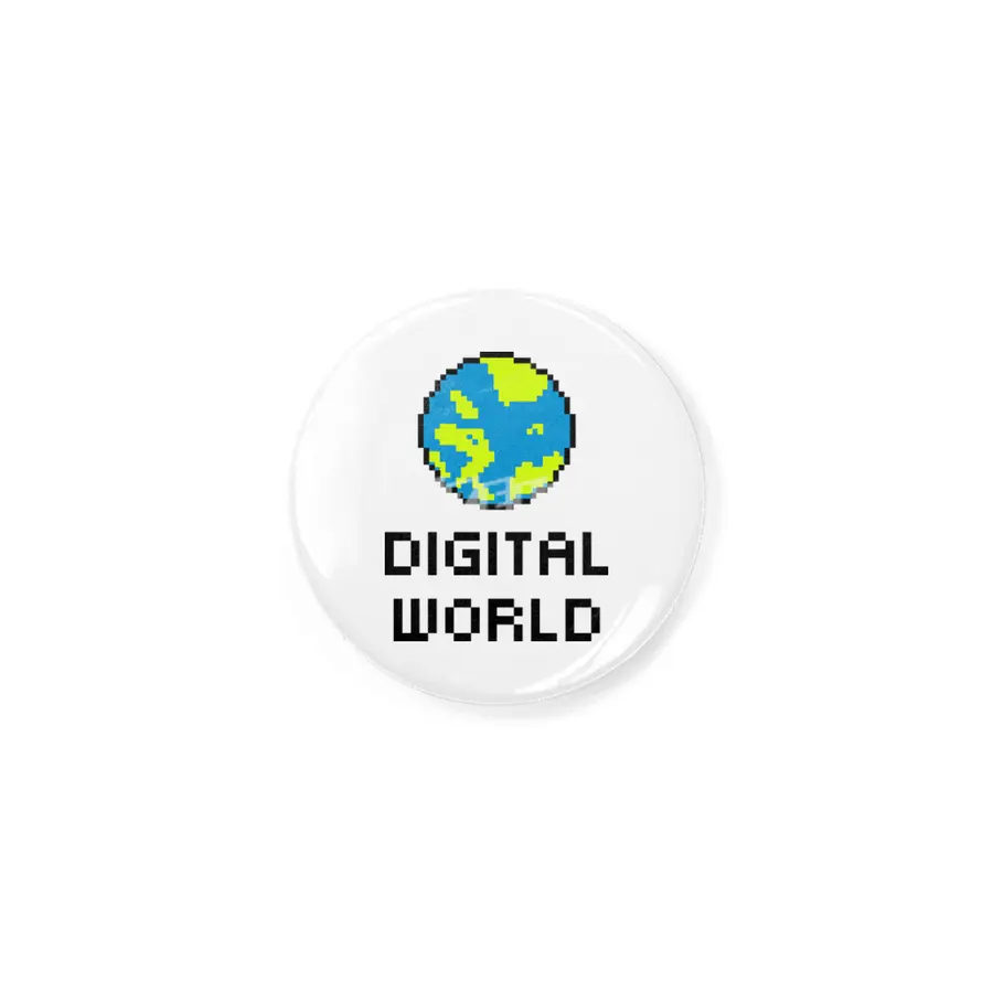 Digital World (8Bit Pixel Earth Logo) Art Rozet