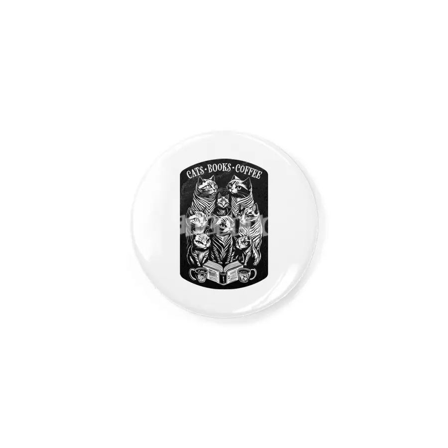 Cats Books Coffee Funny Bookish Cat Lover Rozet