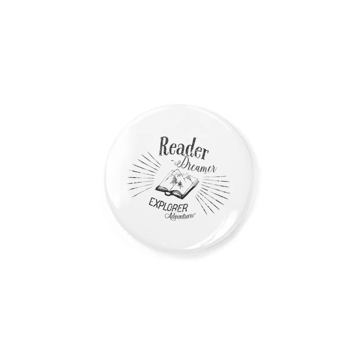 Reader Dreamer Explorer Adventurer Open Book Rozet