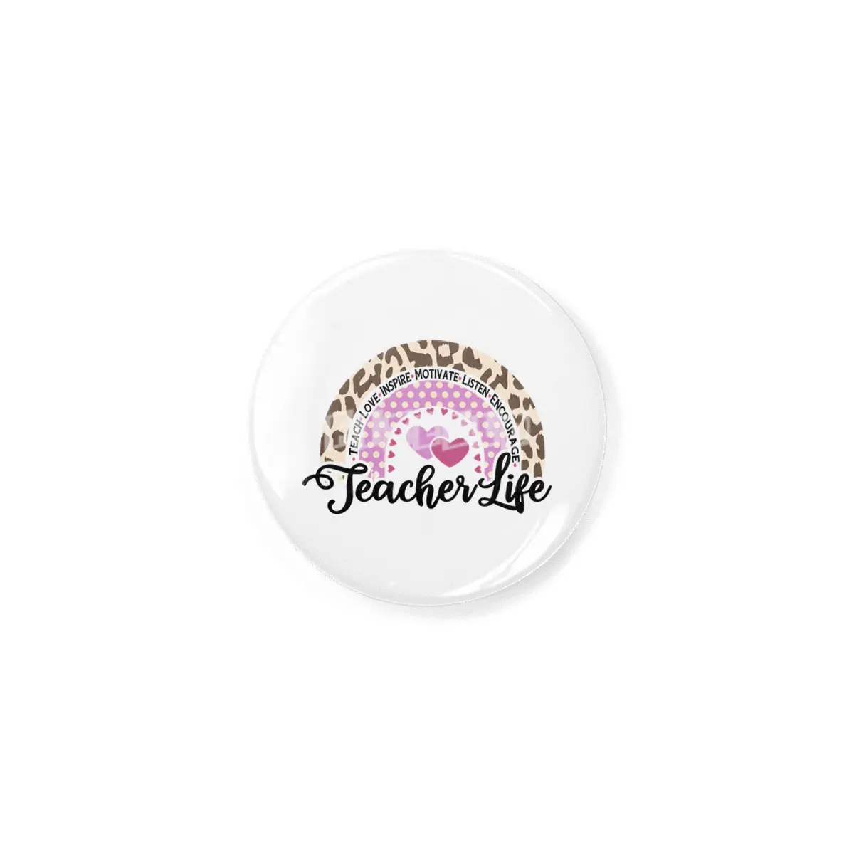Leopard Rainbow Teacher Life | Cute Teacher Rozet