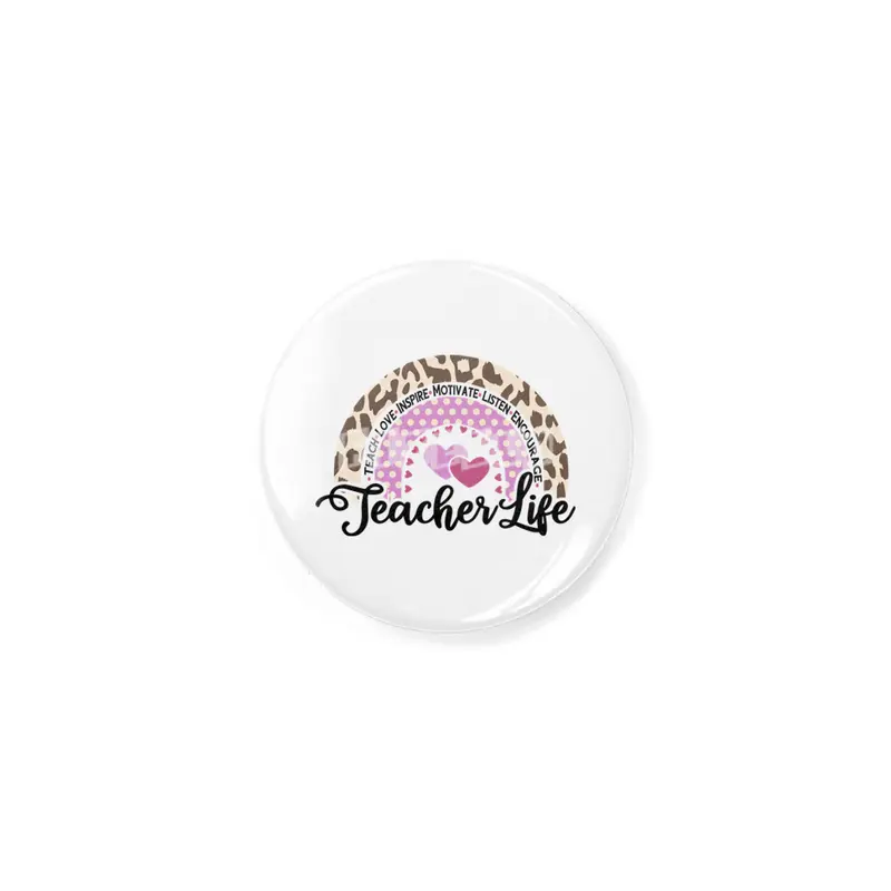 Leopard Rainbow Teacher Life | Cute Teacher Rozet