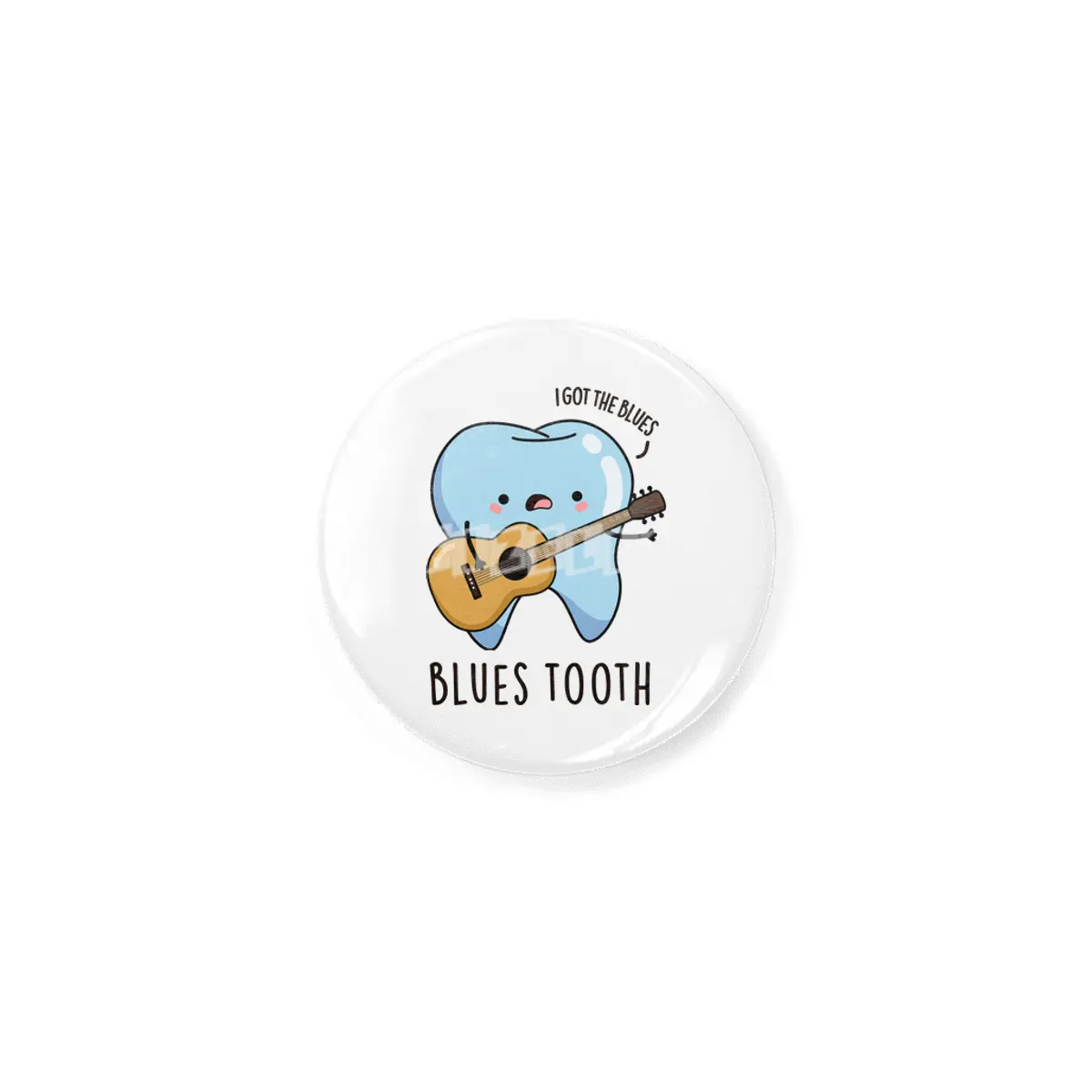 Blues Tooth Cute Music Tooth Pun Rozet