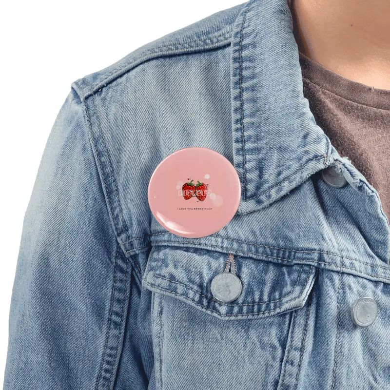 Cute Strawberry Couple with "I Love You Berry Much" Rozet