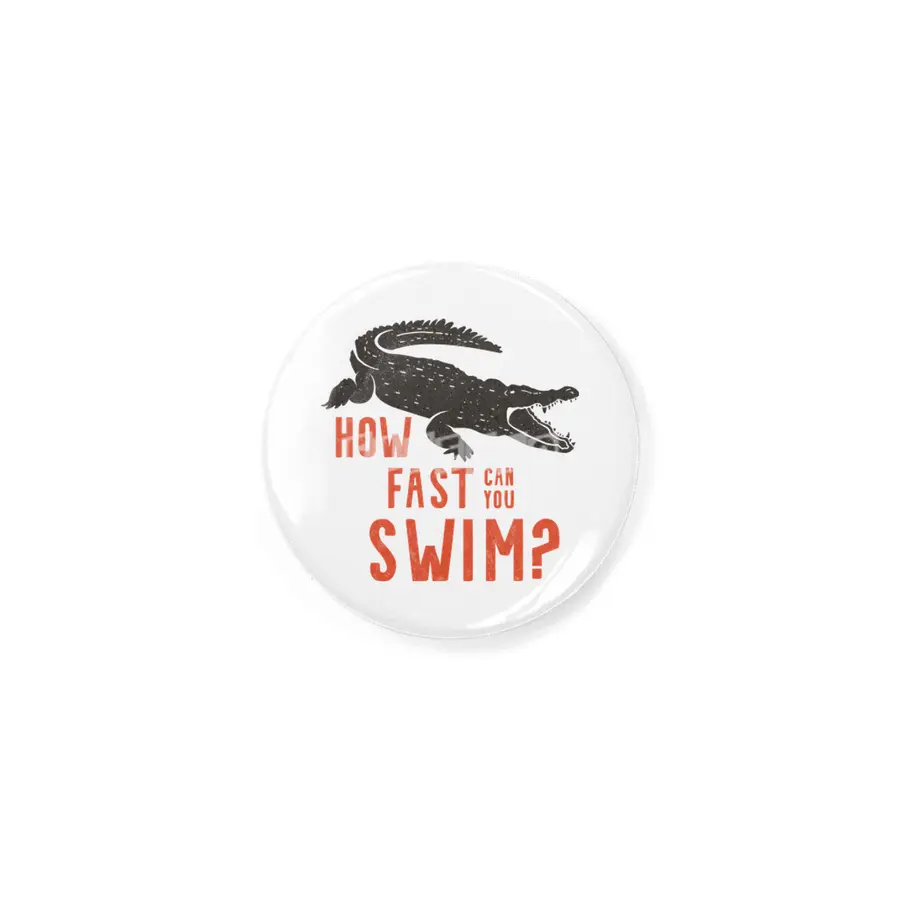 How fast Can you Swim? Crocodile Design Rozet