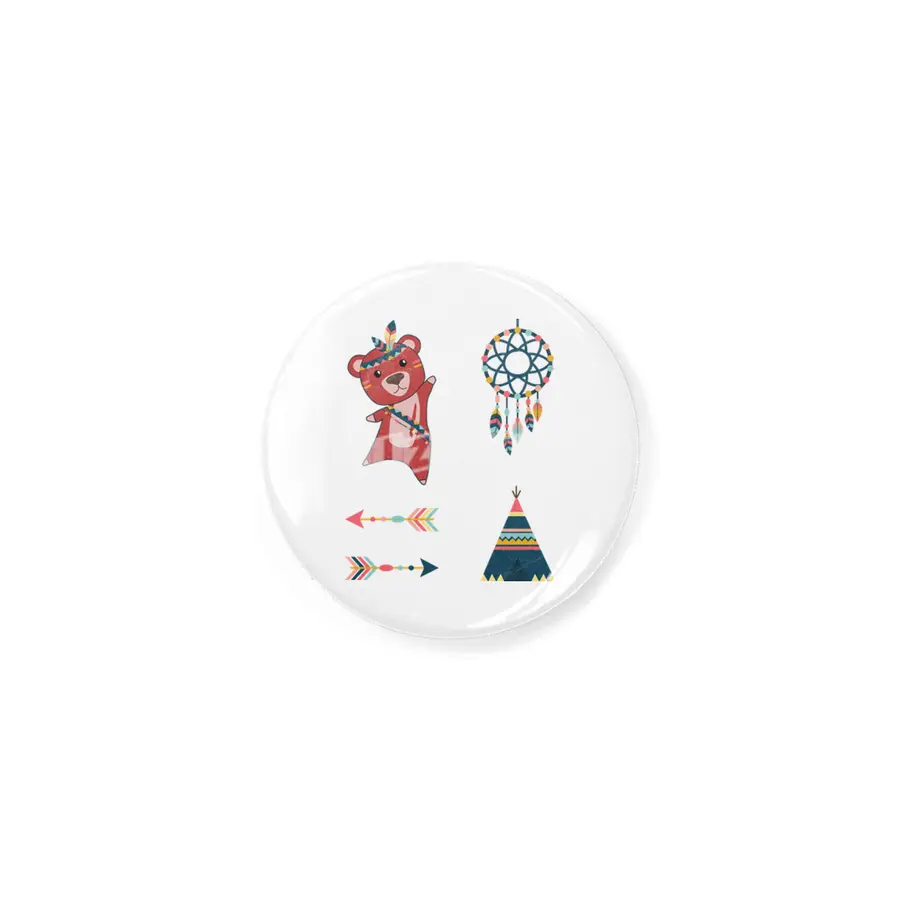 Indian Red Bear Sticker Set Dreamcatcher Red Rozet
