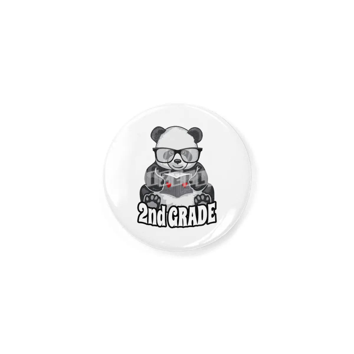 2nd Grade Back To School Panda Book Reader Teacher Heart Rozet