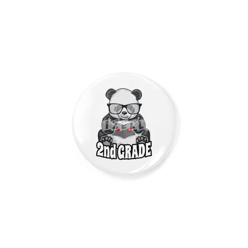 2nd Grade Back To School Panda Book Reader Teacher Heart Rozet