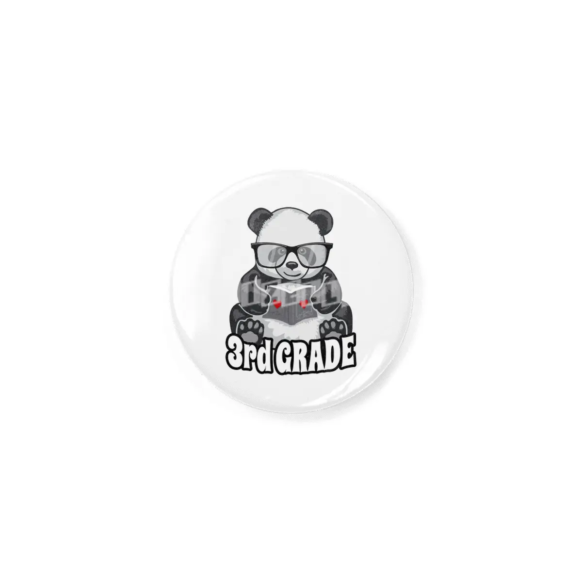 3rd Grade Back To School Panda Book Reader Teacher Heart Rozet