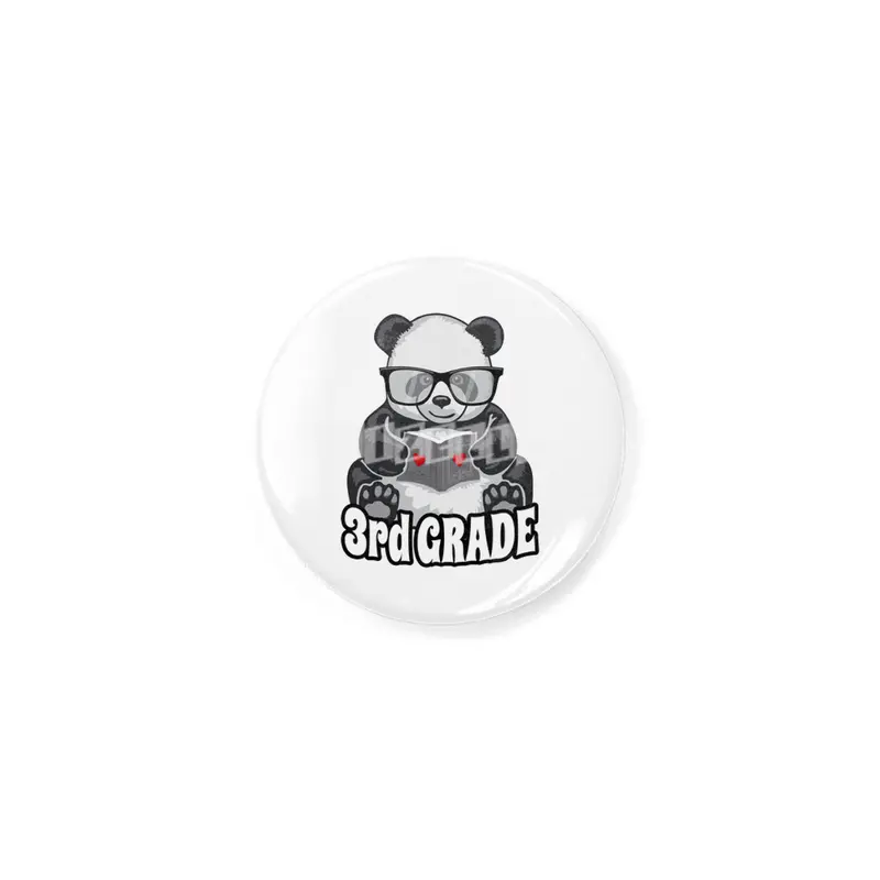 3rd Grade Back To School Panda Book Reader Teacher Heart Rozet