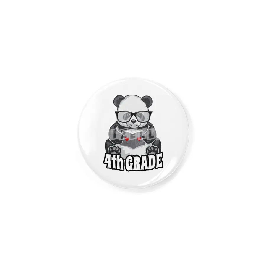 4th Grade Back To School Panda Book Reader Teacher Heart Rozet