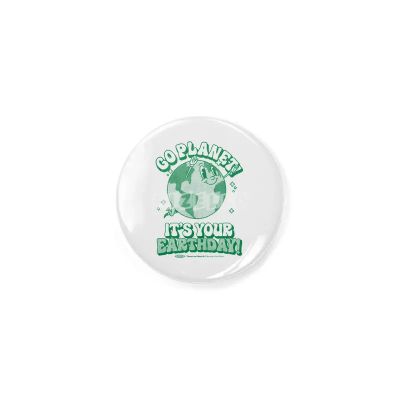 Go Planet It's Your Earth Day Retro Mascot Cute Earth Day Rozet