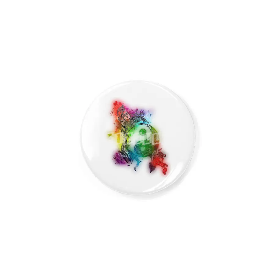 Zen Doodle Yin Yang Rainbow Pride Rozet