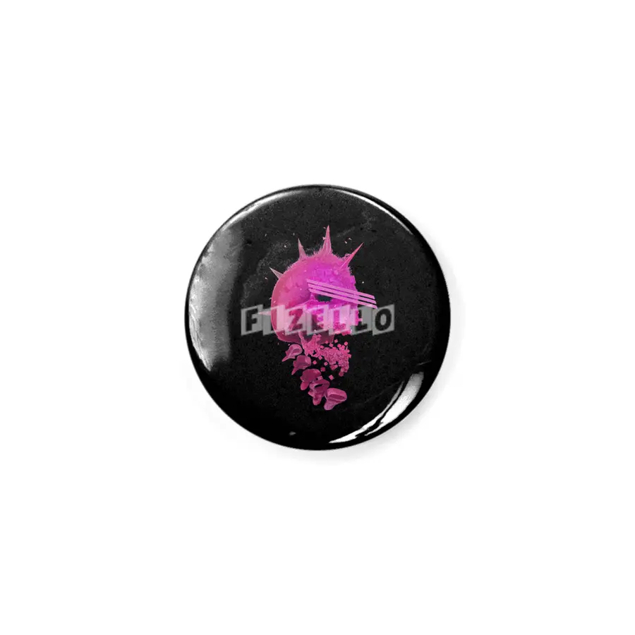 Pink Neon 80's Skull Rozet