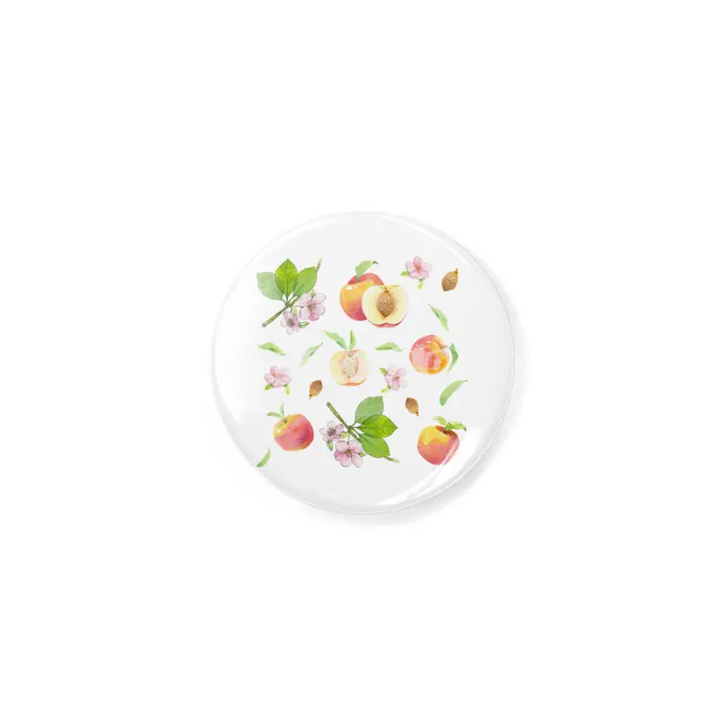 Peach fruit watercolor - Hand drawn ripe fruits Rozet