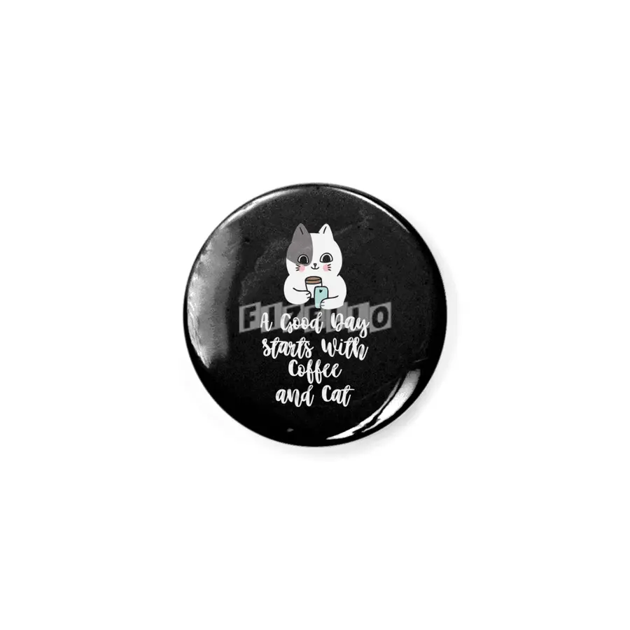A Good Day Starts With Coffee and Cat Cute Kitty Lovers Rozet