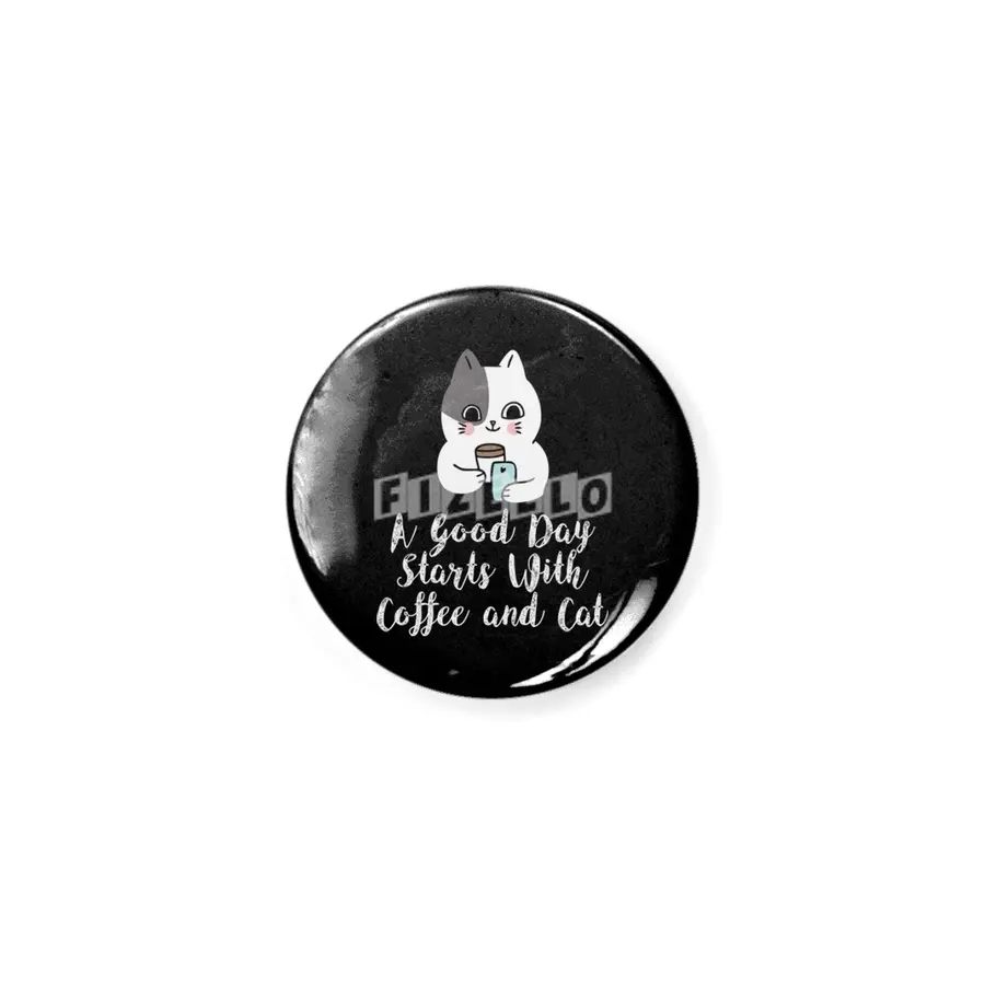 A Good Day Starts With Coffee and Cat Cute Kitty Lovers Rozet