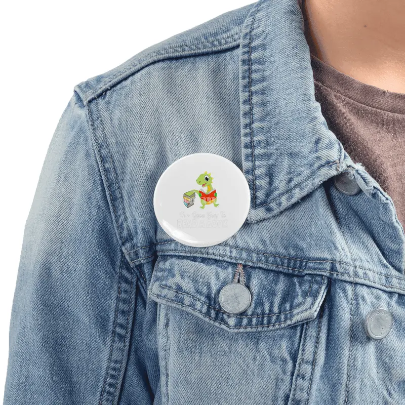 Its a Good Day To Read A Book Funny Dinosaur Rozet