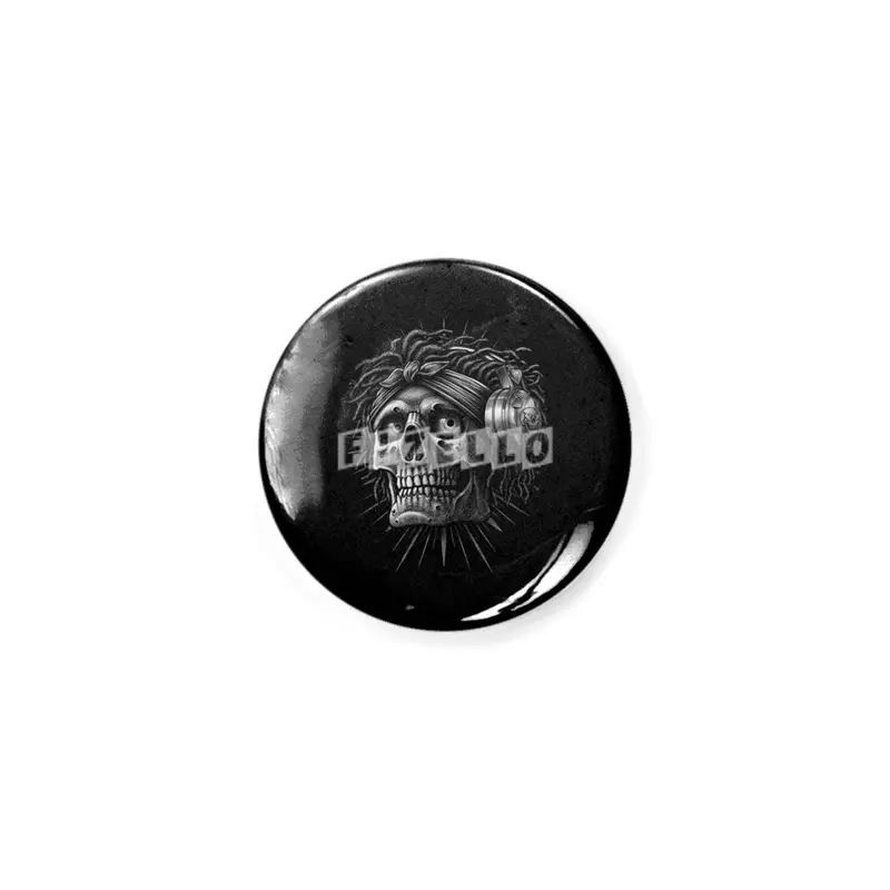 old school skull African hiphop music with Headphone Rozet