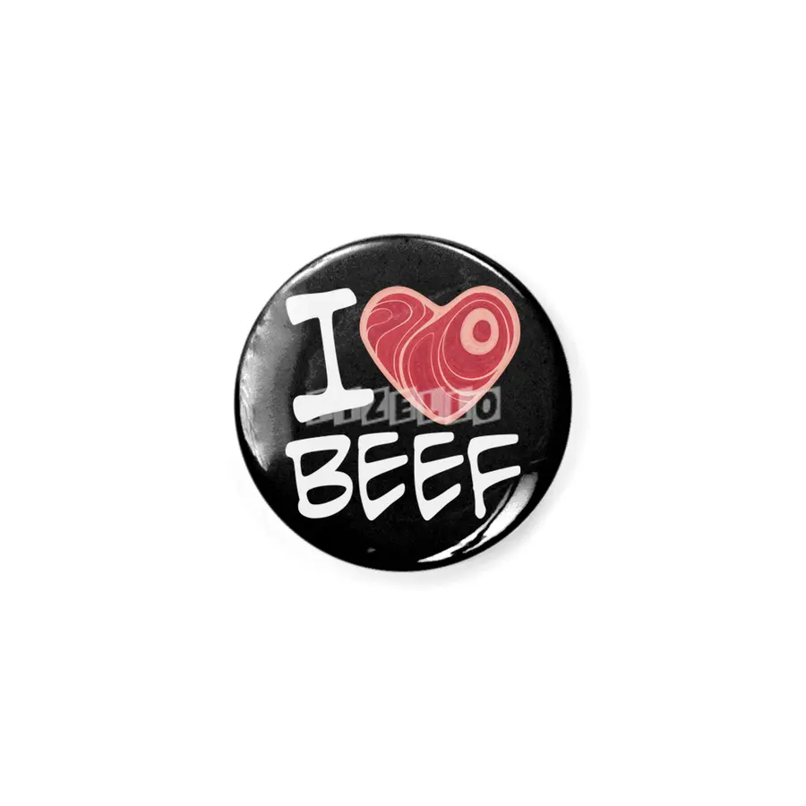 I Love Beef - White Text Version Rozet