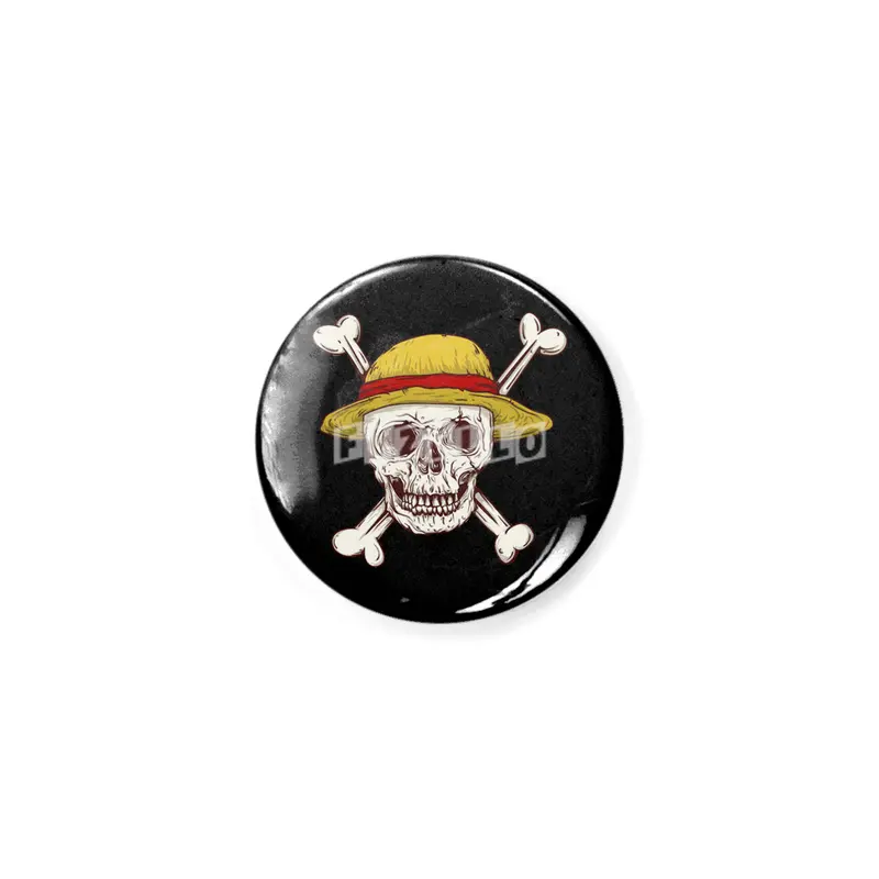 straw hat skull cross bones pirates Rozet