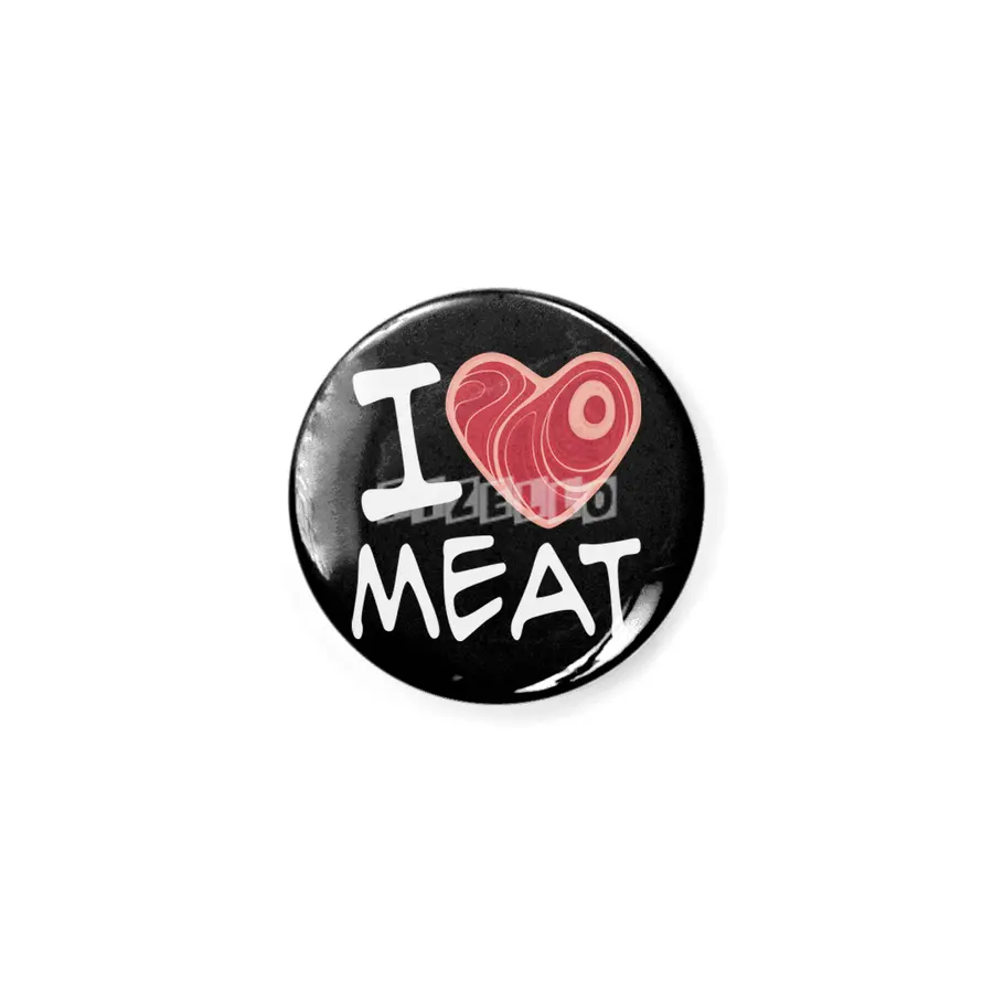 I Love Meat - White Text Version Rozet