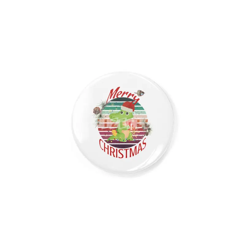 Merry Christmas Cute Crocodile Santa with snowflakes funny Kawaii aligator Rozet
