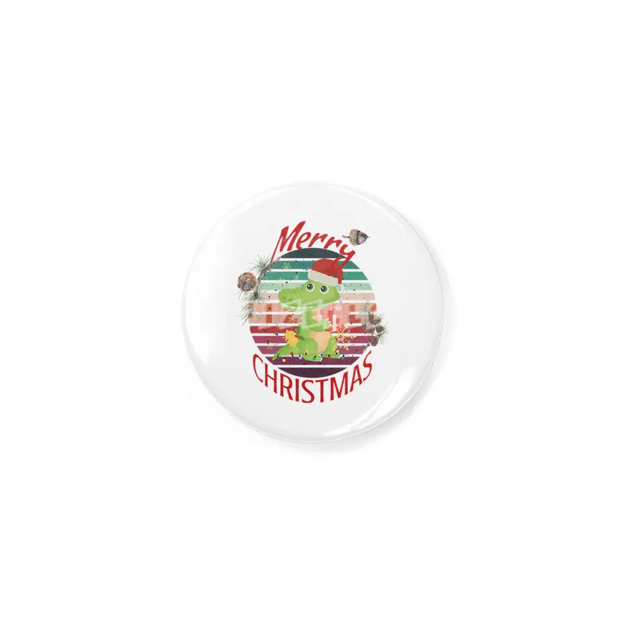 Merry Christmas Cute Crocodile Santa with snowflakes funny Kawaii aligator Rozet