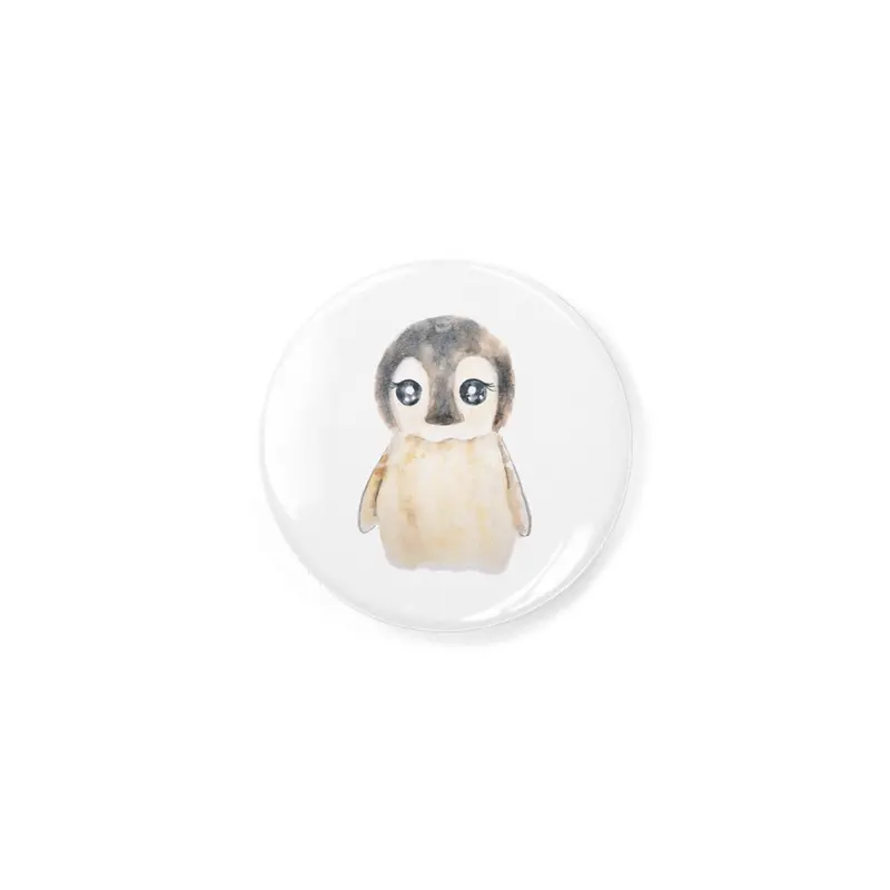 cute baby penguin watercolor Rozet